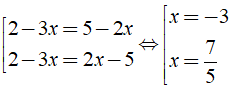 Bài tập: Phương trình chứa dấu giá trị tuyệt đối 