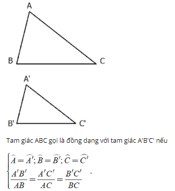 Lý thuyết: Khái niệm hai tam giác đồng dạng