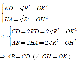 Lý thuyết: Liên hệ giữa dây và khoảng cách từ tâm đến dây 