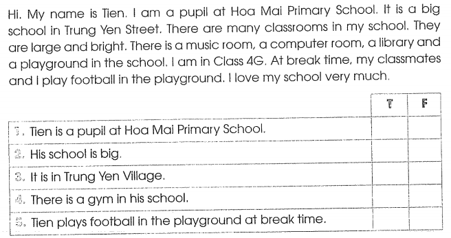 Bài tập cuối tuần môn Tiếng Anh lớp 4 Tuần 9