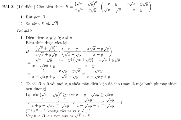 Đề thi chọn học sinh giỏi lớp 9 môn Toán Phòng GD&ĐT Triệu Phong, Quảng Trị năm học 2019 - 2020