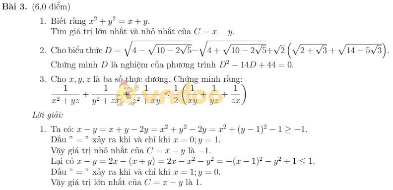 Đề thi chọn học sinh giỏi lớp 9 môn Toán Phòng GD&ĐT Triệu Phong, Quảng Trị năm học 2019 - 2020