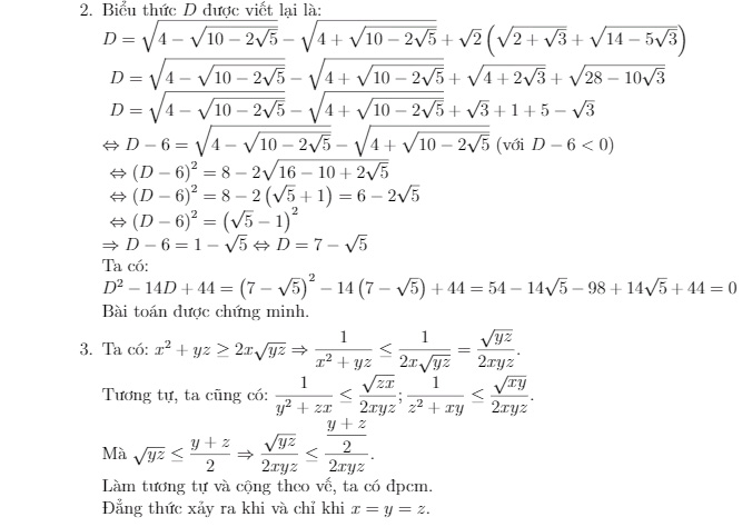 Đề thi chọn học sinh giỏi lớp 9 môn Toán Phòng GD&ĐT Triệu Phong, Quảng Trị năm học 2019 - 2020