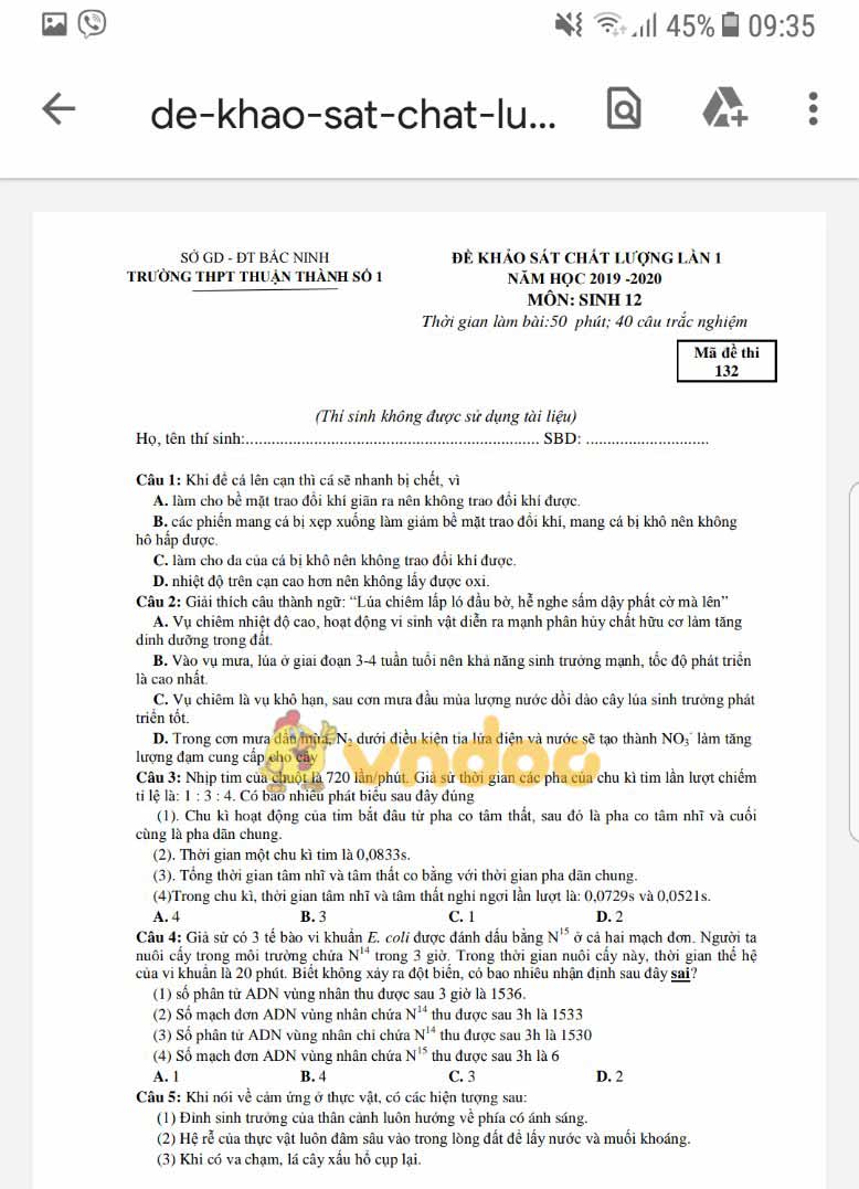 Hướng dẫn cách sử dụng app Giải bài tập VnDoc