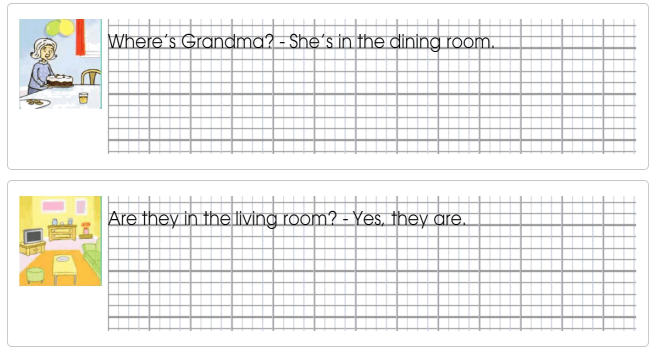 Tập viết Tiếng Anh lớp 2 Unit 8: Where's Grandma?