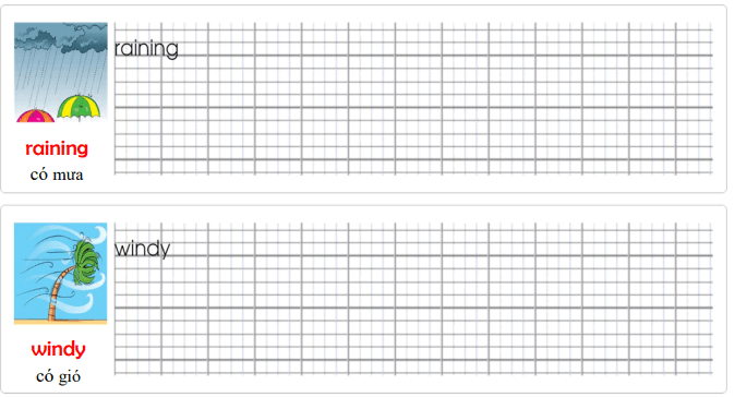 Tập viết Tiếng Anh lớp 3 Unit 8: It's hot today!
