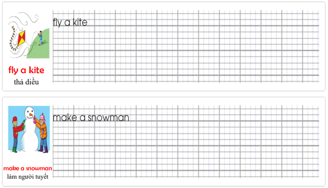 Tập viết Tiếng Anh lớp 3 Unit 8: It's hot today!