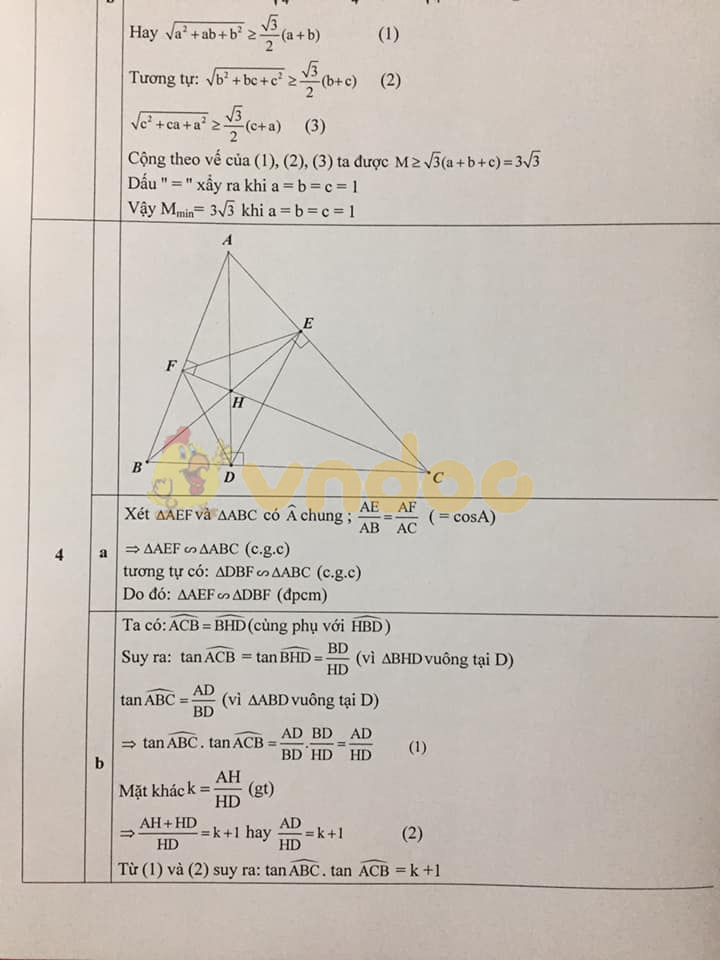 Đề thi chọn học sinh giỏi lớp 9 môn Toán Phòng GD&ĐT Nam Đàn năm học 2019 - 2020