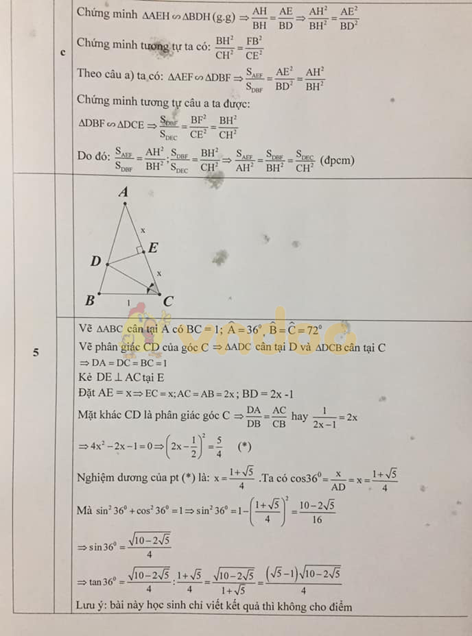 Đề thi chọn học sinh giỏi lớp 9 môn Toán Phòng GD&ĐT Nam Đàn năm học 2019 - 2020