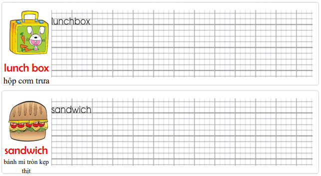 Tập viết Tiếng Anh lớp 2 Unit 9: Lunchtime!