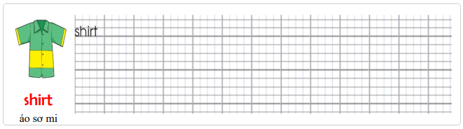 Tập viết Tiếng Anh lớp 3 Unit 9 What are you wearing?