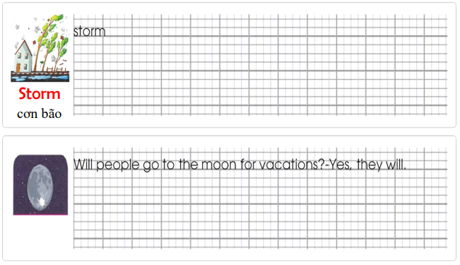 Tập viết Tiếng Anh lớp 5 Unit 9 Will it really happen?