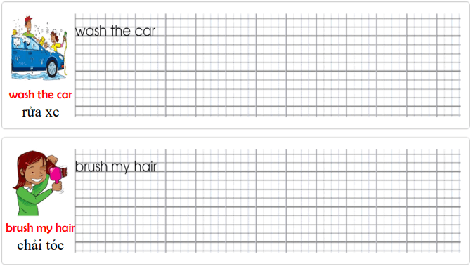 Tập viết Tiếng Anh lớp 3 Unit 10: You're sleeping