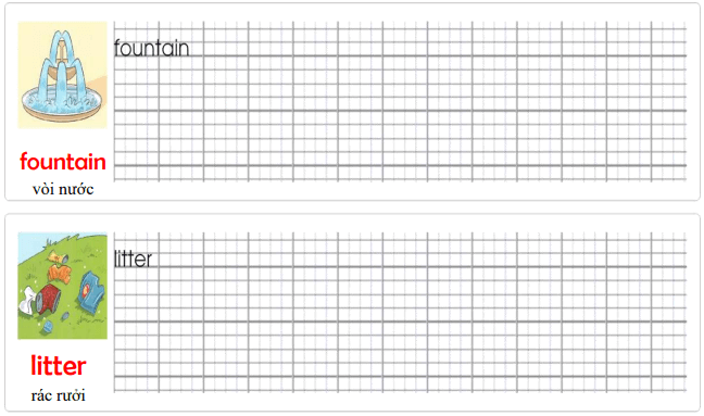 Tập viết Tiếng Anh lớp 4 Unit 10 In The Park