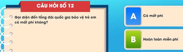 Đáp án tìm hiểu luật trẻ em trực tuyến bảng B