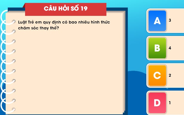 Đáp án tìm hiểu luật trẻ em trực tuyến bảng B