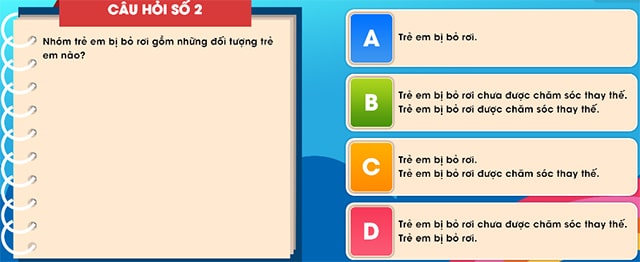 Đáp án tìm hiểu luật trẻ em trực tuyến bảng B