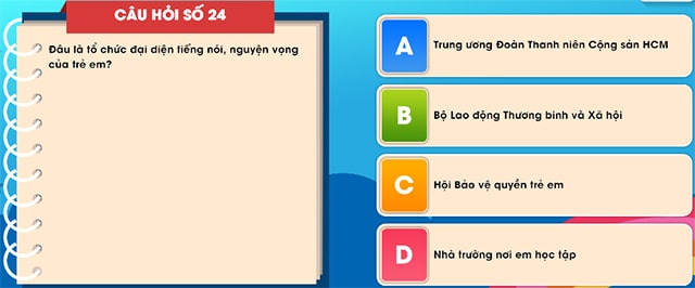 Đáp án tìm hiểu luật trẻ em trực tuyến bảng B