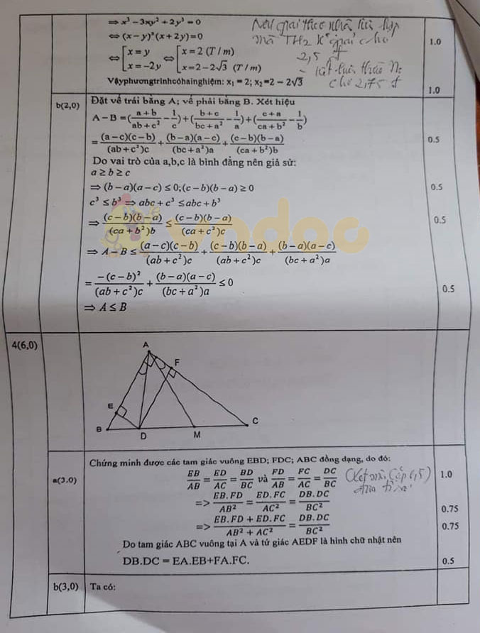 Đề thi chọn học sinh giỏi cấp huyện lớp 9 môn Toán Phòng GD&ĐT huyện Yên Thành năm học 2018 - 2019