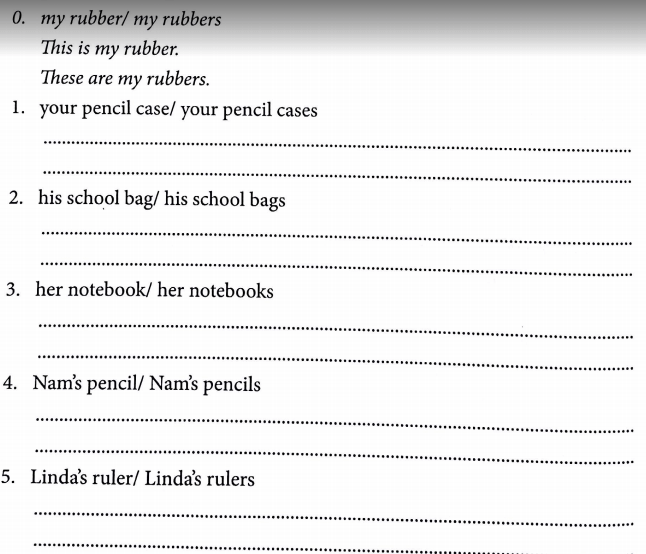 Bài tập ngữ pháp tiếng Anh lớp 3 Unit 8 This is my pen