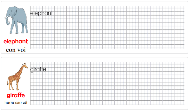 Tập viết Tiếng Anh lớp 2 Unit 11: I like monkeys!