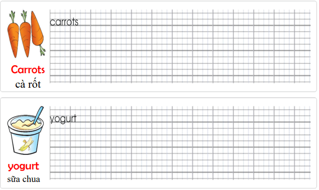 Tập viết Tiếng Anh lớp 2 Unit 12: Dinnertime!