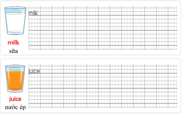 Tập viết Tiếng Anh lớp 2 Unit 12: Dinnertime!