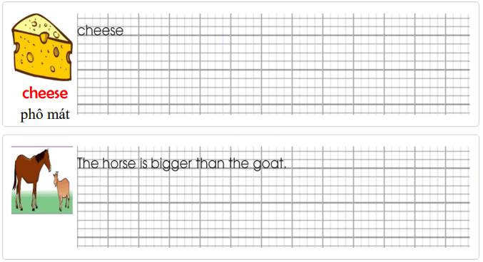 Tập viết Tiếng Anh lớp 3 Unit 11 Look at all the animals!
