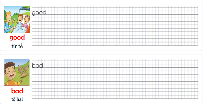 Tập viết Tiếng Anh lớp 3 Unit 12 Look at the photos!