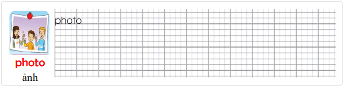 Tập viết Tiếng Anh lớp 3 Unit 12 Look at the photos!