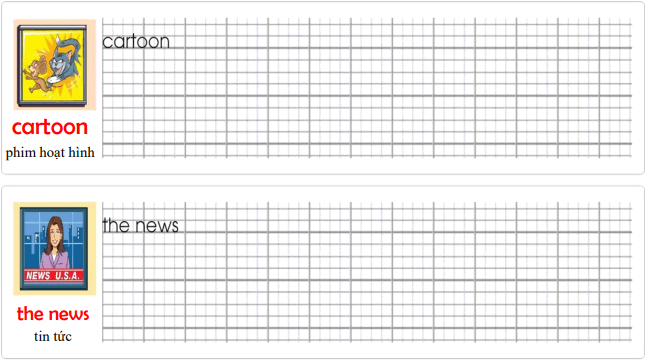 Tập viết Tiếng Anh lớp 5 Unit 11 Something new to watch