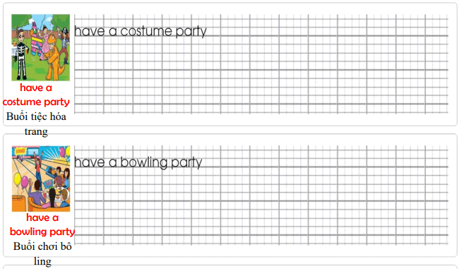 Tập viết Tiếng Anh lớp 5 Unit 12 Let's open this present first!