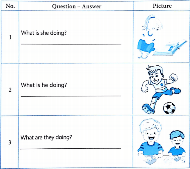 Bài tập ngữ pháp tiếng Anh lớp 4 Unit 9 What are they doing?
