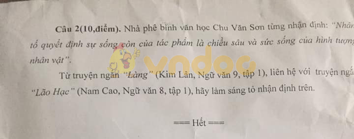 Đề thi chọn học sinh giỏi lớp 9 môn Ngữ văn Phòng GD&ĐT Thiệu Hóa năm học 2019 - 2020