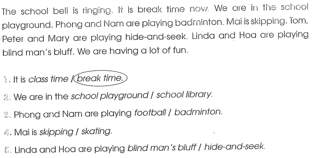 Bài tập cuối tuần môn Tiếng Anh lớp 4 Tuần 14