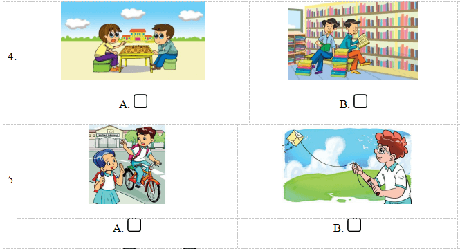 Đề thi tiếng Anh lớp 4 học kì 1 có file nghe