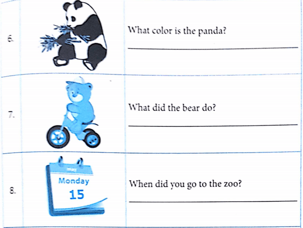 Bài tập ngữ pháp tiếng Anh lớp 5 Unit 9 What did you see at the zoo?