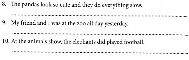 Bài tập ngữ pháp tiếng Anh lớp 5 Unit 9 What did you see at the zoo?