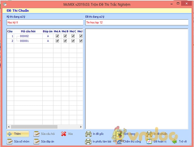 Cách dùng phần mềm trộn đề trắc nghiệm