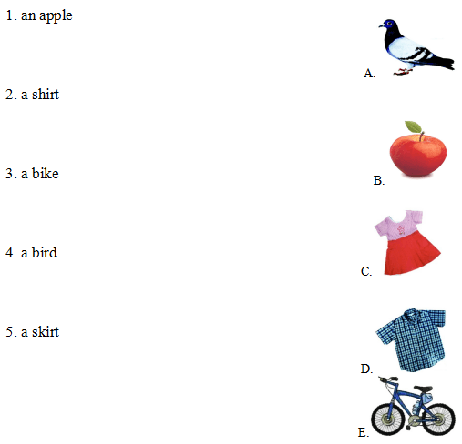 Đề thi tiếng Anh lớp 1 học kỳ 1 năm 2019 - 2020