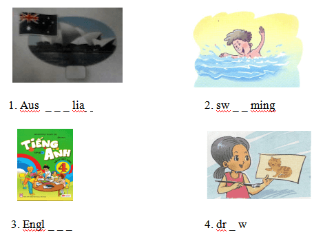 Đề thi tiếng Anh lớp 4 học kì 1 năm 2019 - 2020