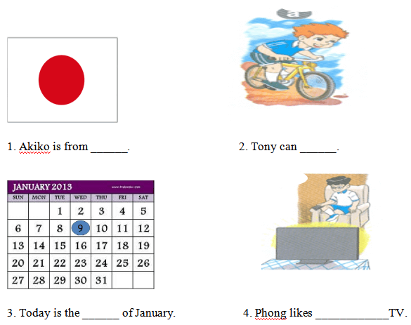 Đề thi tiếng Anh lớp 4 học kì 1 năm 2019 - 2020