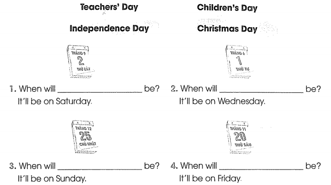 Bài tập cuối tuần môn Tiếng Anh lớp 5 Tuần 15