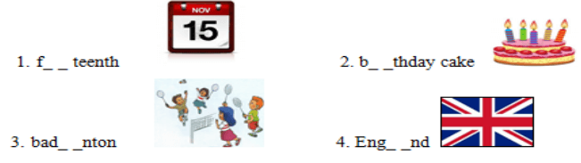 Đề kiểm tra học kì 1 lớp 4 môn tiếng Anh trường Tiểu học Cửa Dương 1