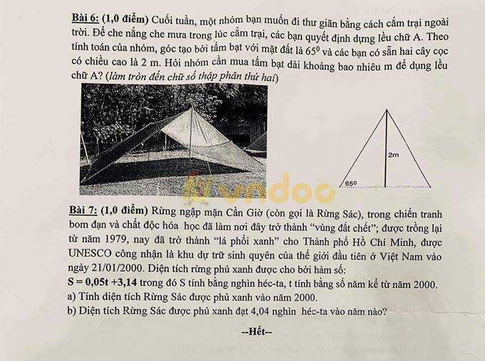 Đề thi học kì 1 lớp 9 môn Toán Phòng GD&ĐT Quận 7 năm học 2019 - 2020