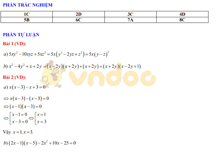 Đề thi học kì 1 lớp 8 môn Toán Phòng GD&ĐT quận Nam Từ Liêm năm học 2019 - 2020