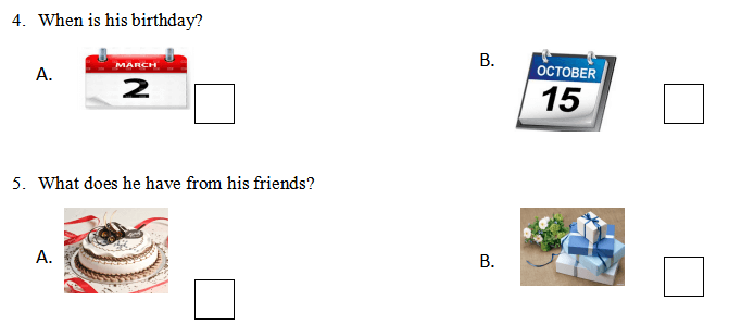 Đề kiểm tra học kì 1 lớp 4 môn tiếng Anh có file nghe năm 2019 - 2020