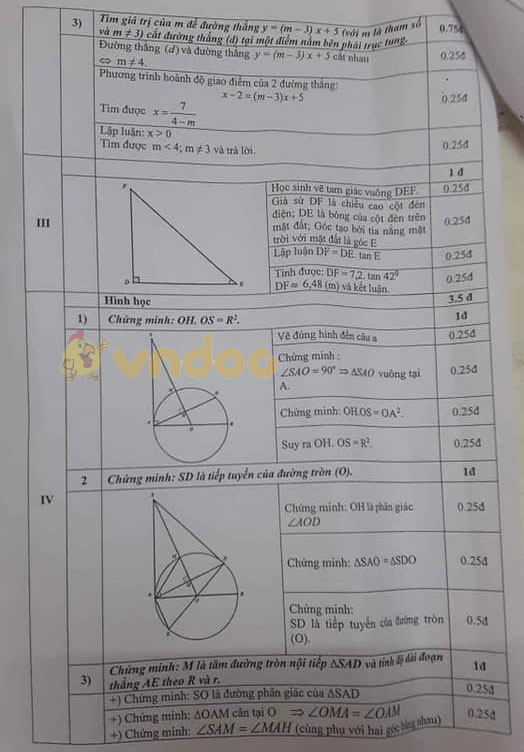 Đề thi học kì 1 lớp 9 môn Toán Phòng GD&ĐT quận Hoàng Mai năm học 2019 - 2020