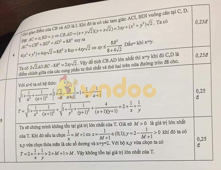 Đề thi học kì 1 lớp 9 môn Toán Phòng GD&ĐT quận Thanh Xuân năm học 2019 - 2020