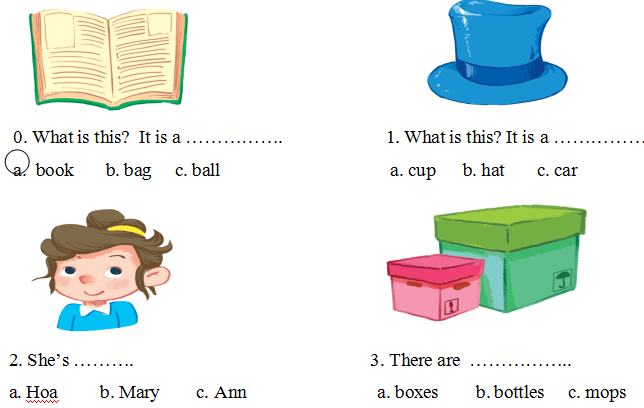 Đề thi tiếng Anh học kì 1 lớp 1 năm 2019 - 2020